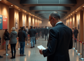 Agent de securite vérifiant les billets à l'entrée d'une salle de concert