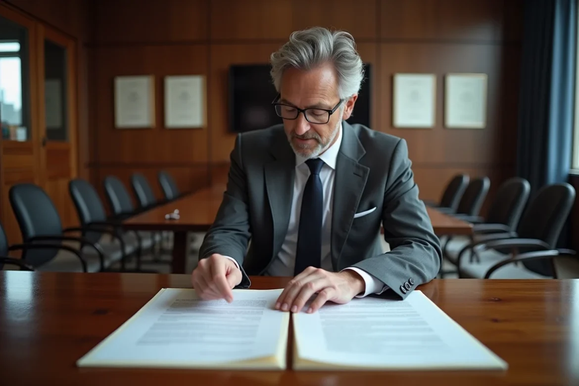 Avocat spécialisé en droit du travail comparant les documents juridiques relatifs à la faute grave et à la faute lourde