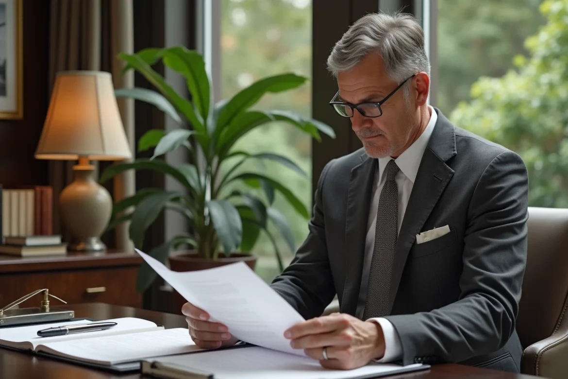 Directeur général d'hôtel de luxe dans son bureau exécutif, illustration de la rémunération des cadres expérimentés