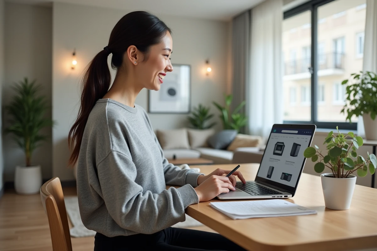 Femme consultant un site d