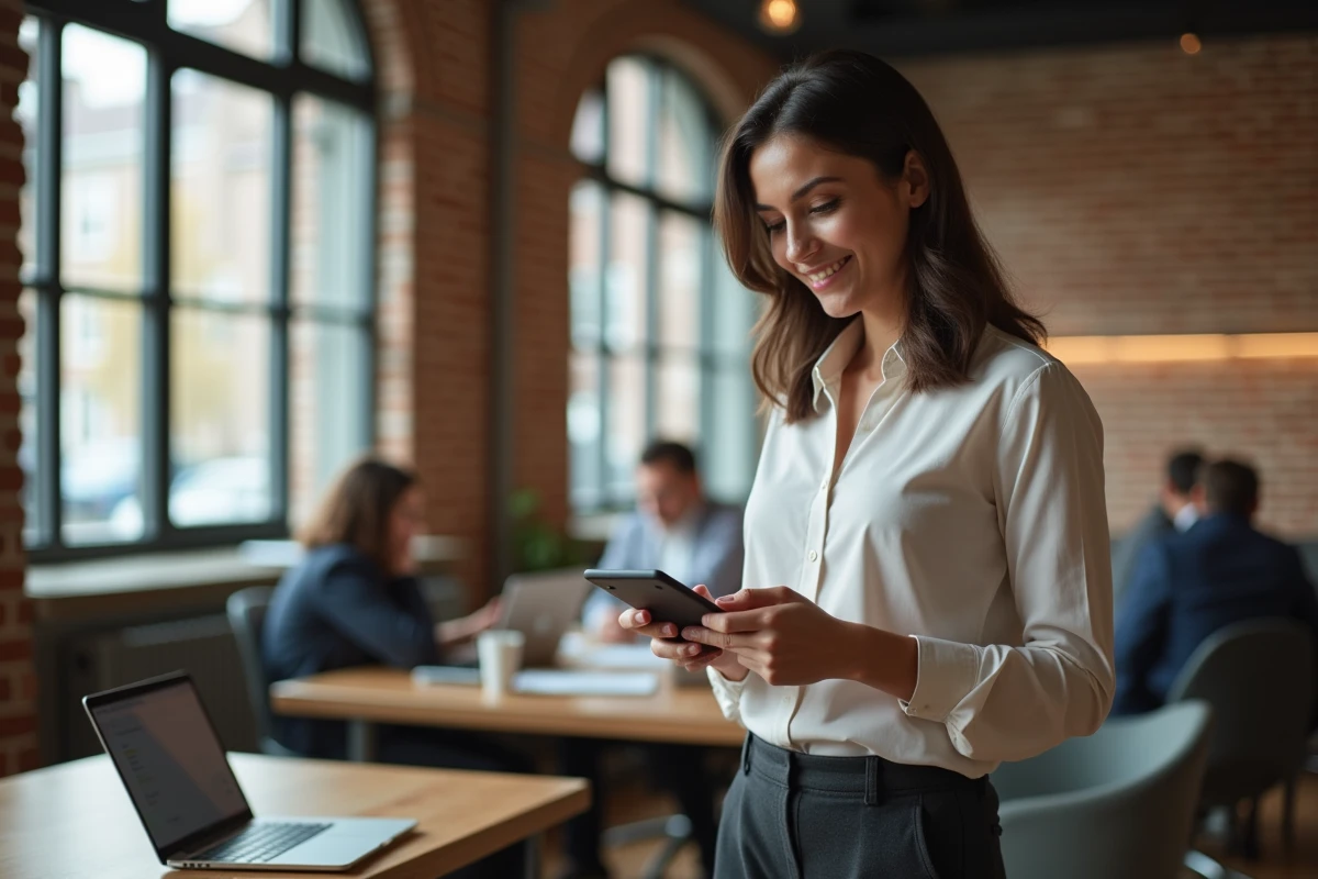 Jeune femme en réunion dans un espace de coworking