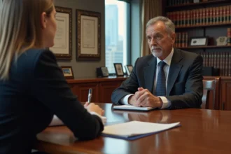 Maître avocat en médiation aidant à résoudre des conflits juridiques