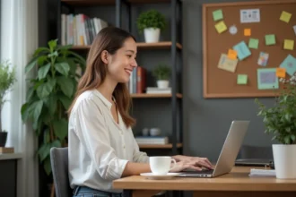Freelance présentant une offre captivante sur 5euros.com