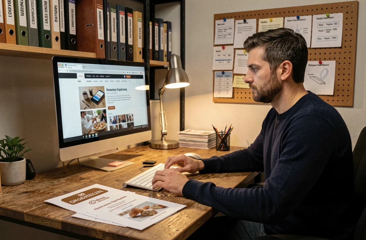 Concepteur web spécialisé dans les sites pour artisans et PME travaillant sur un projet client chez Gradly Concept