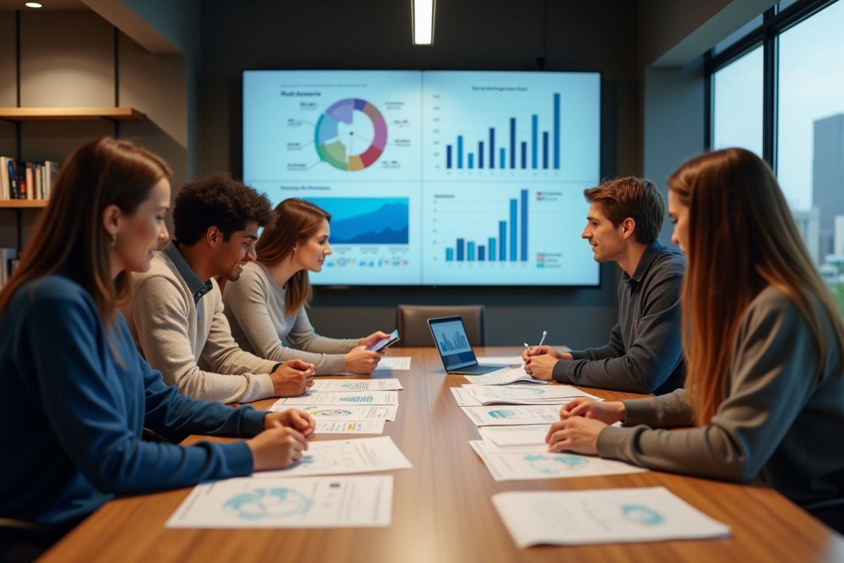 Groupe de jeunes adultes collaborant autour d