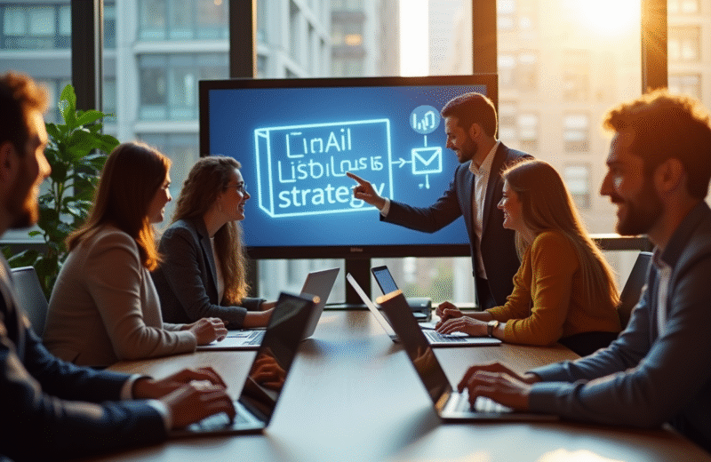 Groupe de personnes travaillant sur une stratégie email