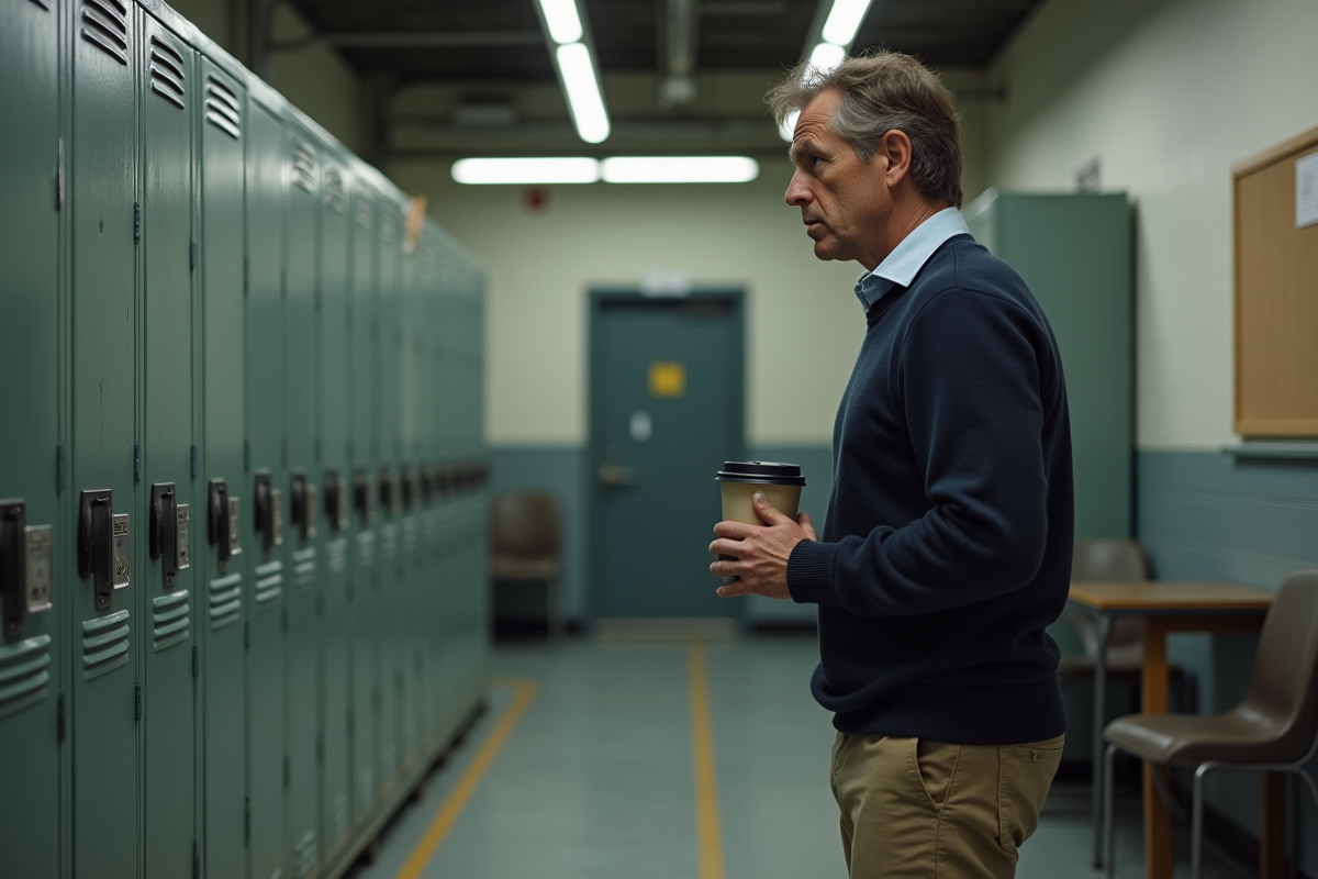 Homme seul dans la salle de pause d