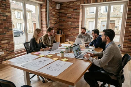 Équipe d'une agence web en Saône-et-Loire travaillant sur des projets de création de sites internet