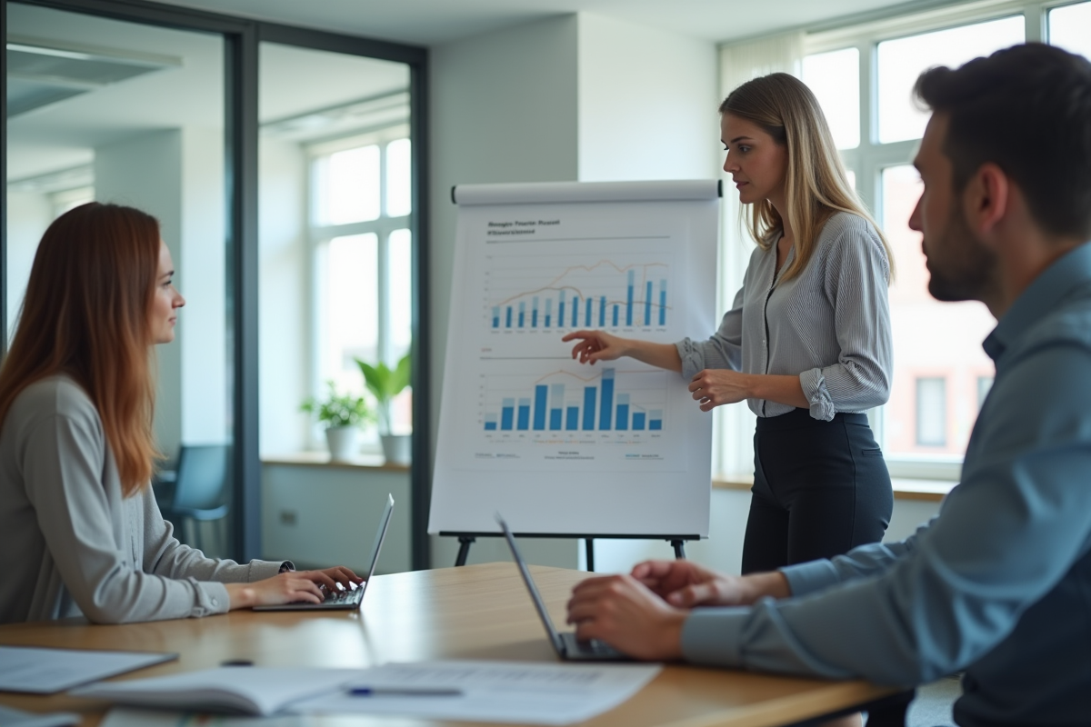 Deux professionnels discutant d investissements immobiliers